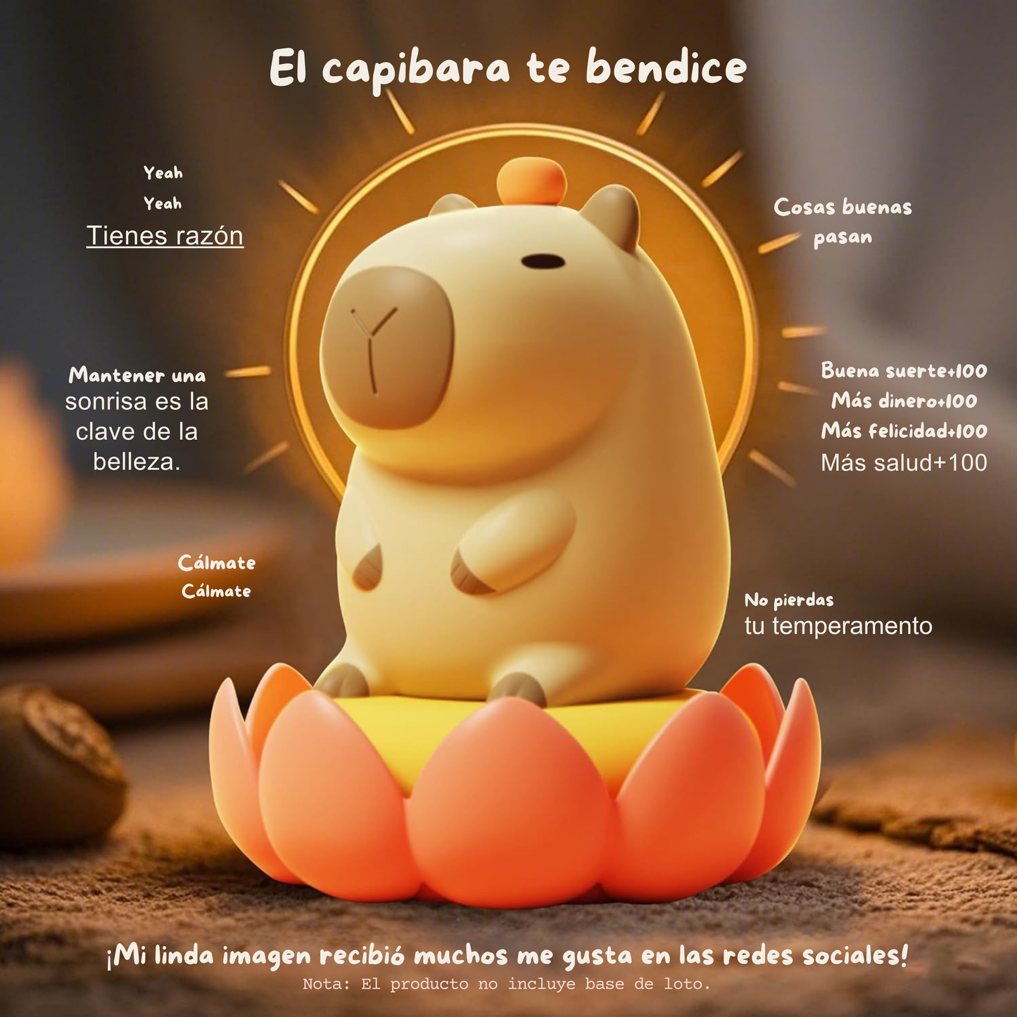 Lampara de silicona con diseño de Capybara